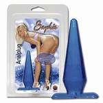 Buttplug / Anaalplug Saphir 10 cm, Blauw 
